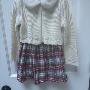 Holiday dress with matching sweater